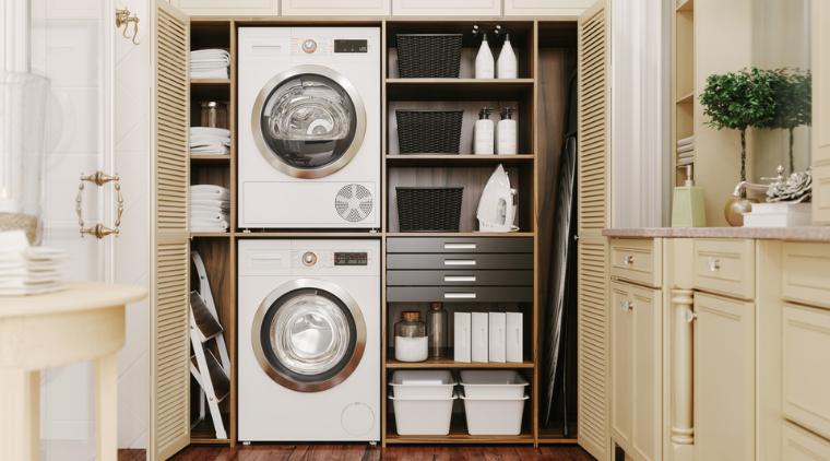 có nên đặt máy sấy trên máy giặt