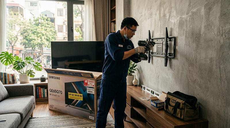 Dịch vụ lắp đặt tivi tại nhà ở Hà Nội và hệ sinh thái điện máy trọn gói