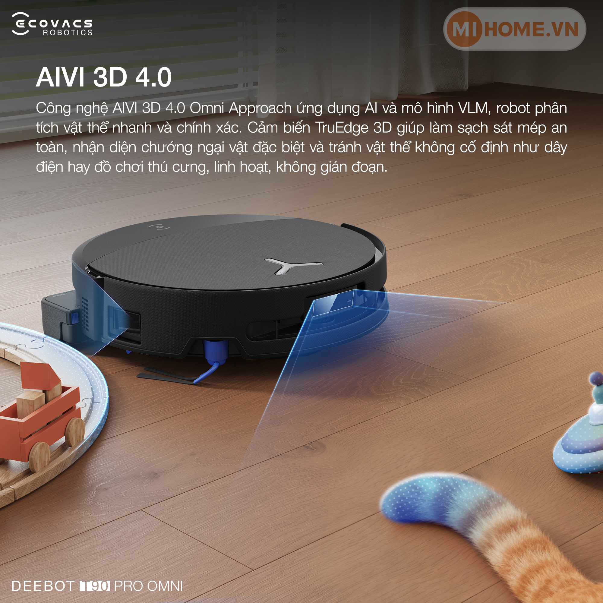 Robot hút bụi lau nhà Ecovacs DEEBOT T90 PRO OMNI 66 11