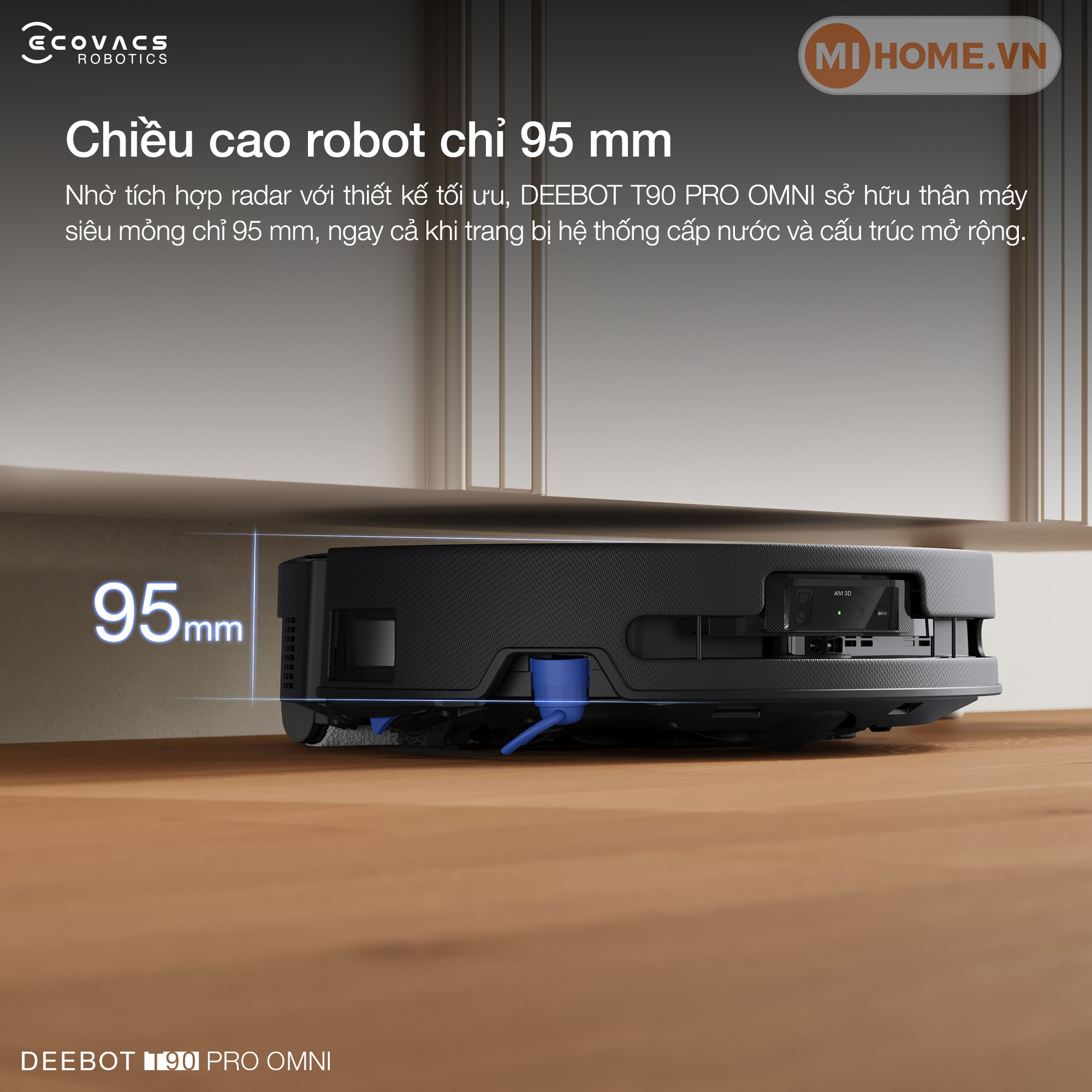 Robot hút bụi lau nhà Ecovacs DEEBOT T90 PRO OMNI 65 14