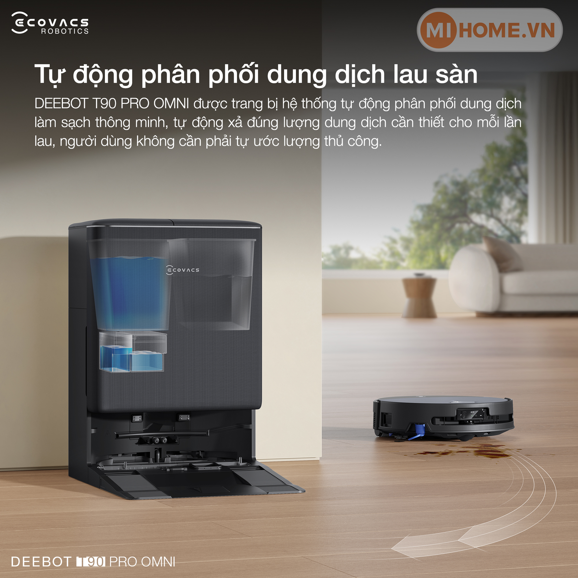 Robot hút bụi lau nhà Ecovacs DEEBOT T90 PRO OMNI 74 17