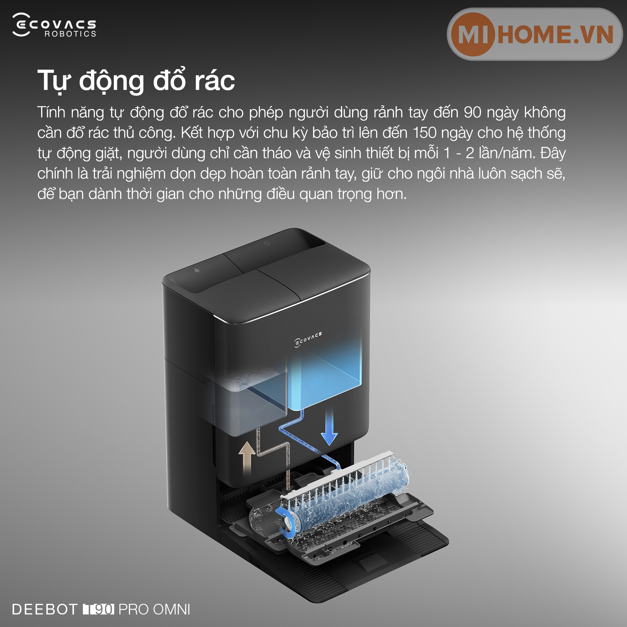 Robot hút bụi lau nhà Ecovacs DEEBOT T90 PRO OMNI 75 18