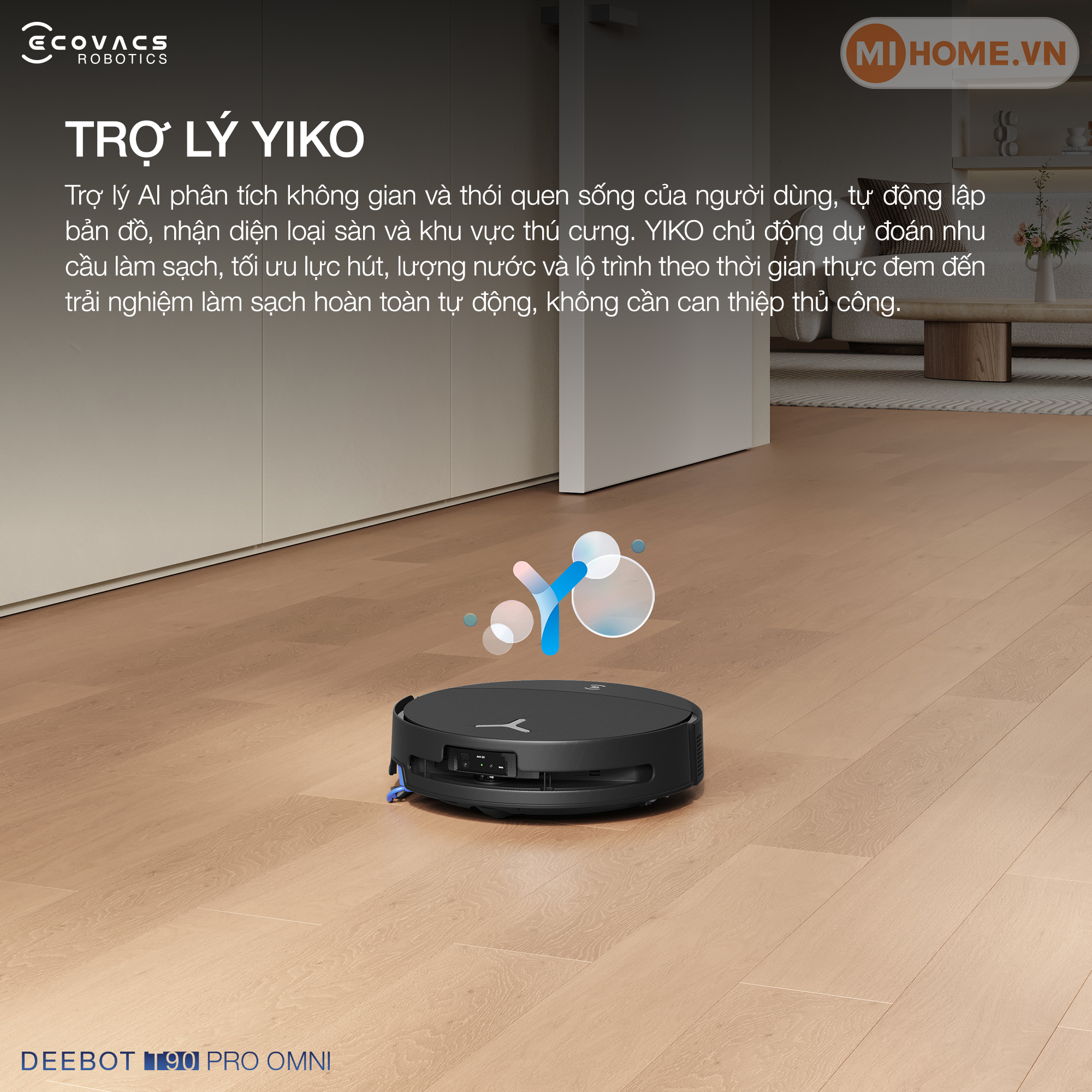 Robot hút bụi lau nhà Ecovacs DEEBOT T90 PRO OMNI 78 24