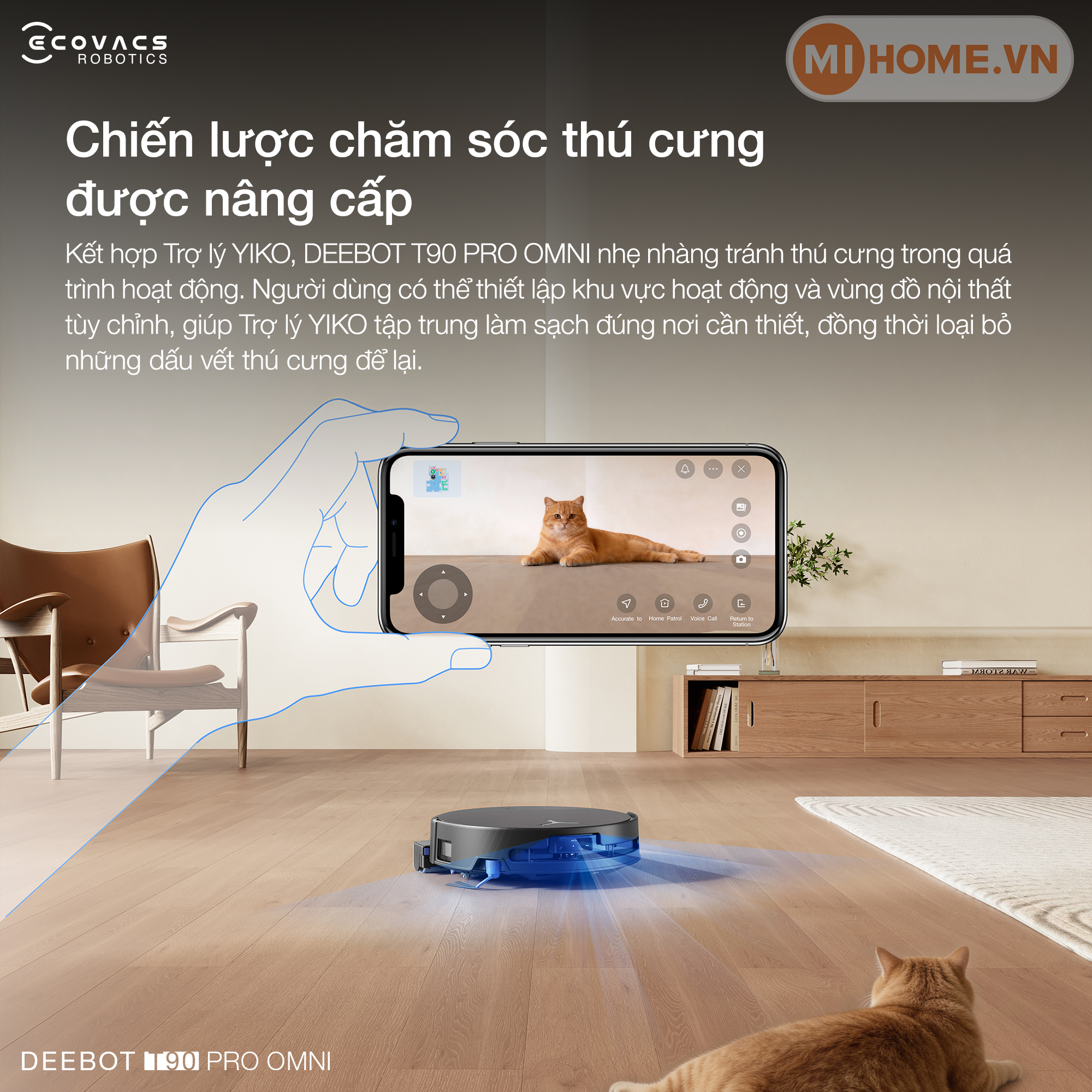 Robot hút bụi lau nhà Ecovacs DEEBOT T90 PRO OMNI 79 25