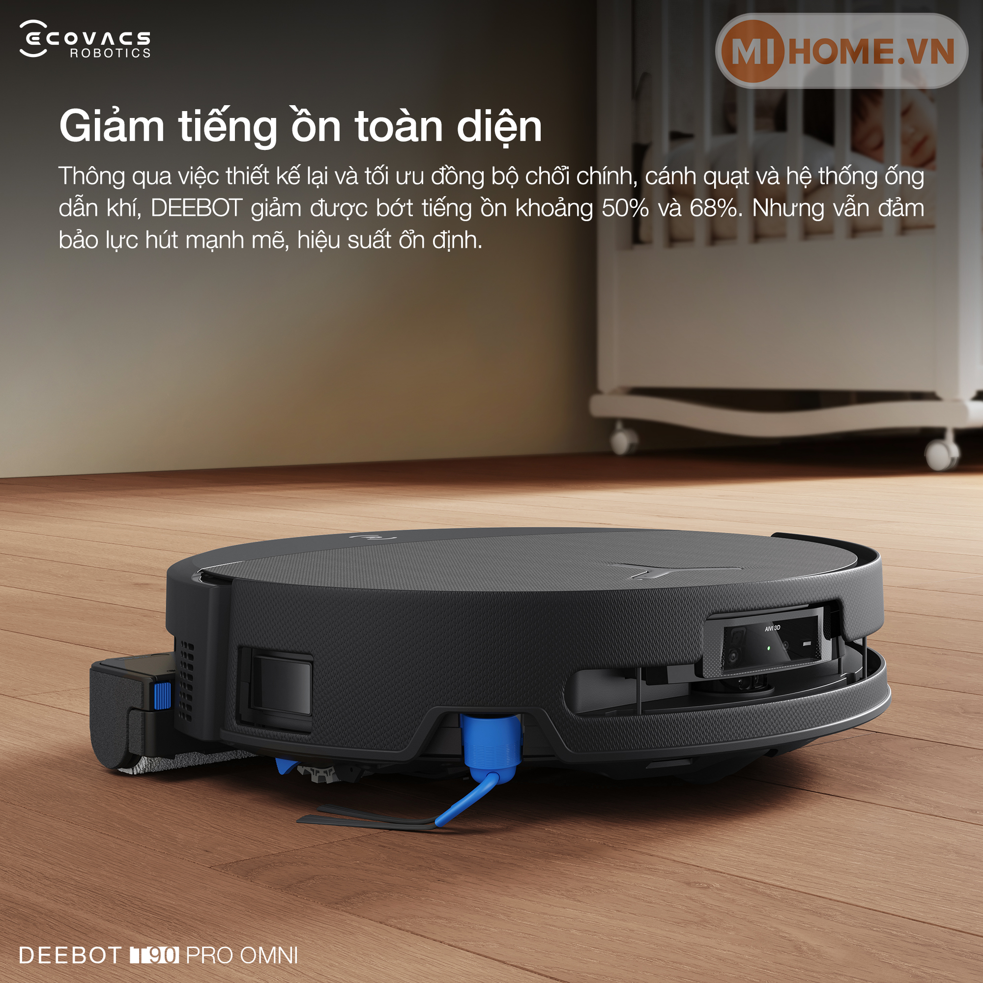 Robot hút bụi lau nhà Ecovacs DEEBOT T90 PRO OMNI 80 8